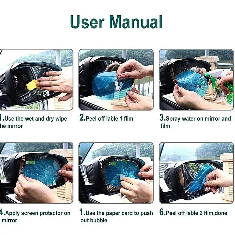 Película Protetora para Espelho Retrovisor de Carro