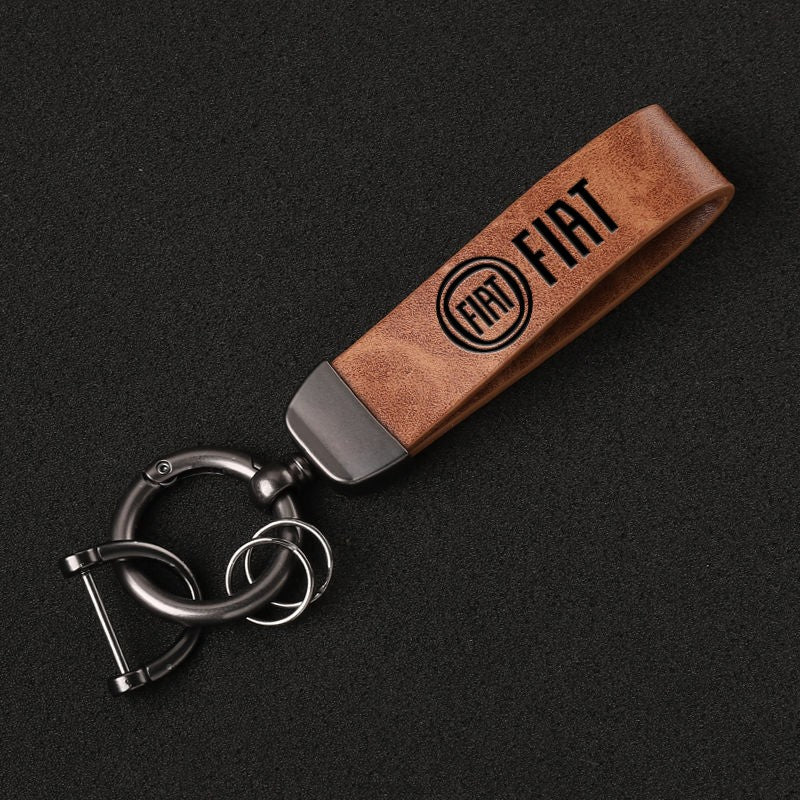 Chaveiro Fiat em Couro Sintético e Metal