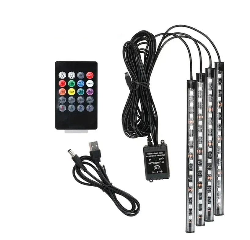 Luz RGB para Carro com Controle Remoto